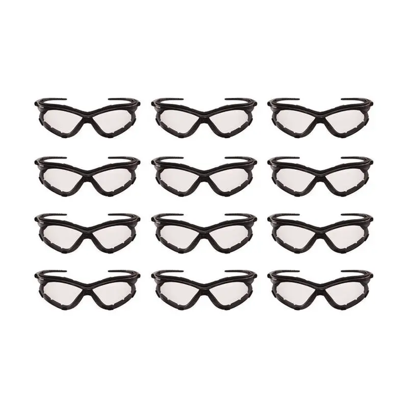 V30 Nemesi Foam Safety Glasses, Black Nylon Frame, Clear Polycarbonate Lens, 12/Carton