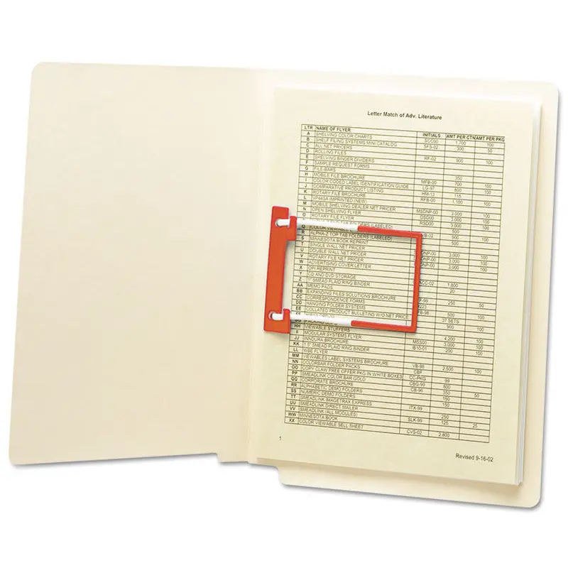 U-Clip Bonded Fasteners, 2" Capacity, 2.75" Center to Center, Red/White, 100/Box