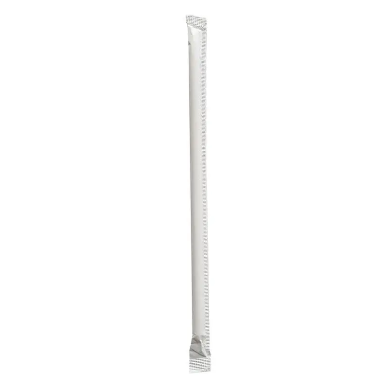 Wrapped Giant Straws, 7.75 , Polypropylene, Red/White Striped, 7,200/Carton