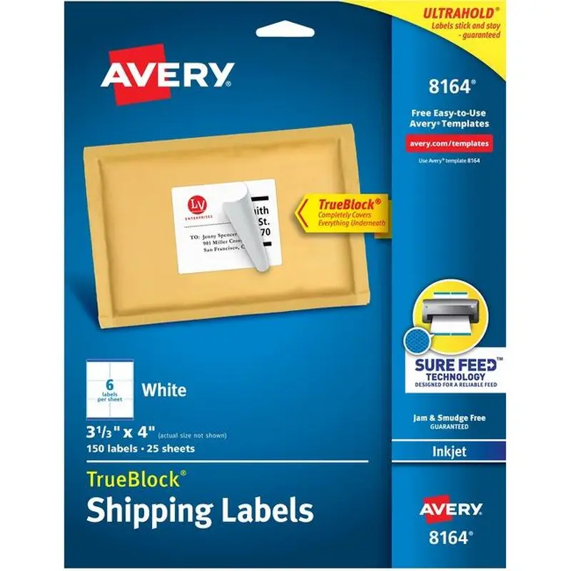 8164 WHITE TRUEBLOCK 4" X 3 1/3" PERMANENT  25 SHEETS/EN