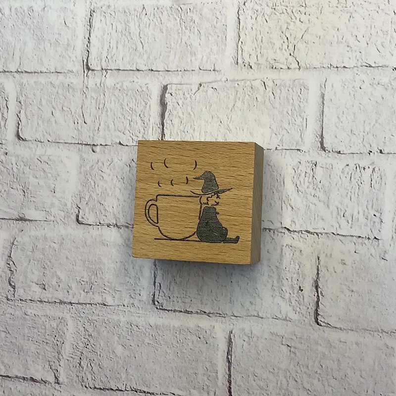 Rubber Stamp Witch With Mug