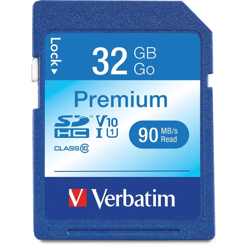 Verbatim 32GB Premium SDHC Memory Card, UHS-I V10 U1 Class 10