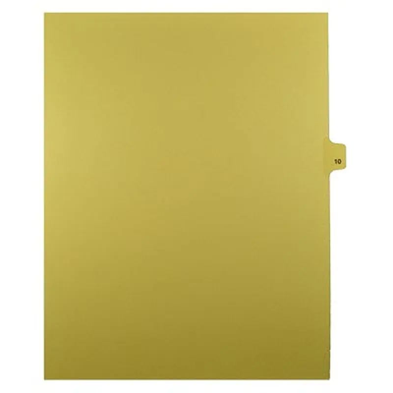 [Numerical, Single Number] Buff 11" x 8 1/2" Exhibit Indexes 1/25 cut (Letter Size)#1