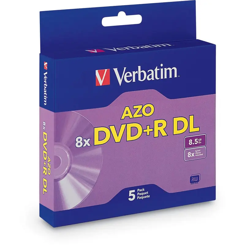 Verbatim 95311 DVD Recordable Media - DVD R DL - 8x - 8.50 GB - 5 Pack Jewel Case
