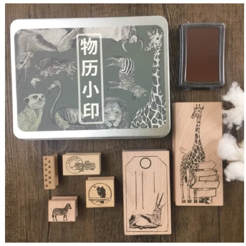 Animals Rubber Stamp Set - Green