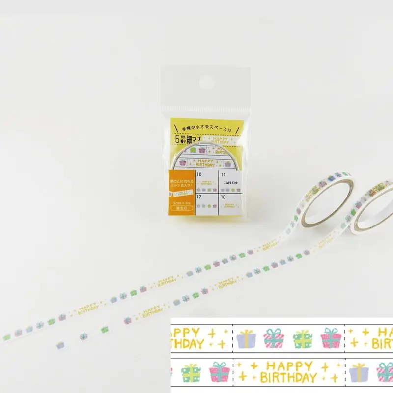 Round Top Masking Tape - Birthday