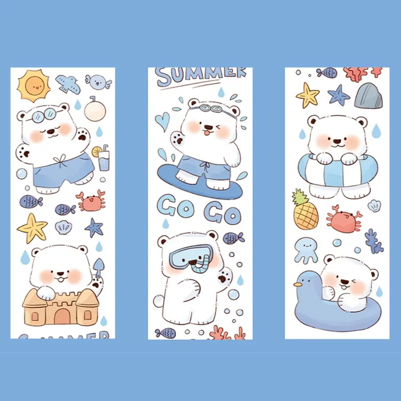 The Snow World Kawaii Cute White Bear Washi SamplerA