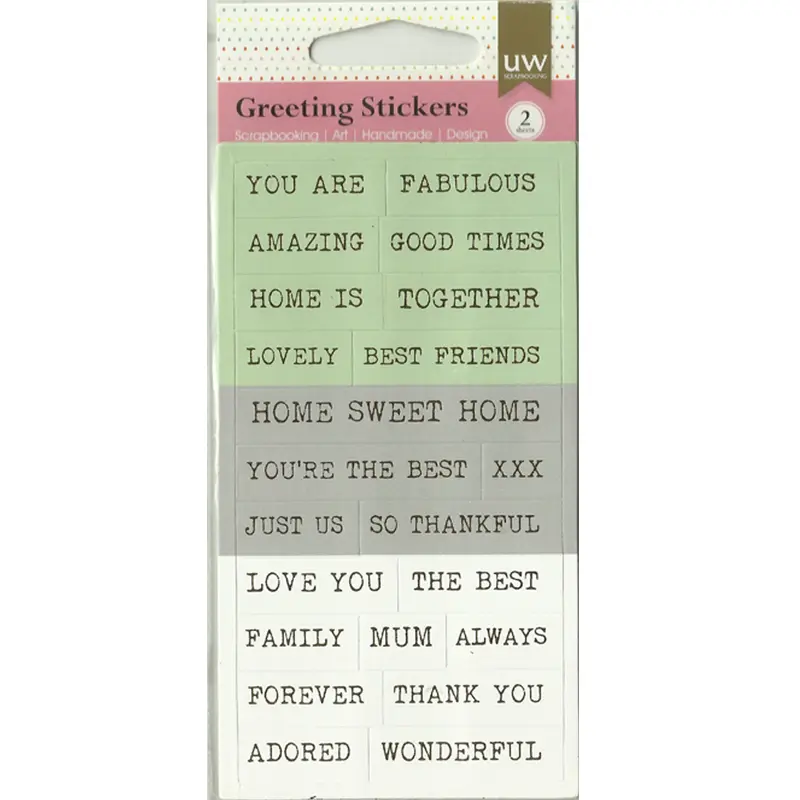 UW Scrapbooking Greeting Stickers