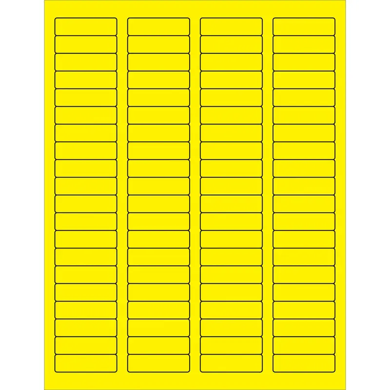 1 3/4 x 1/2" Fluorescent Yellow Rectangle Laser Labels 8000/Case