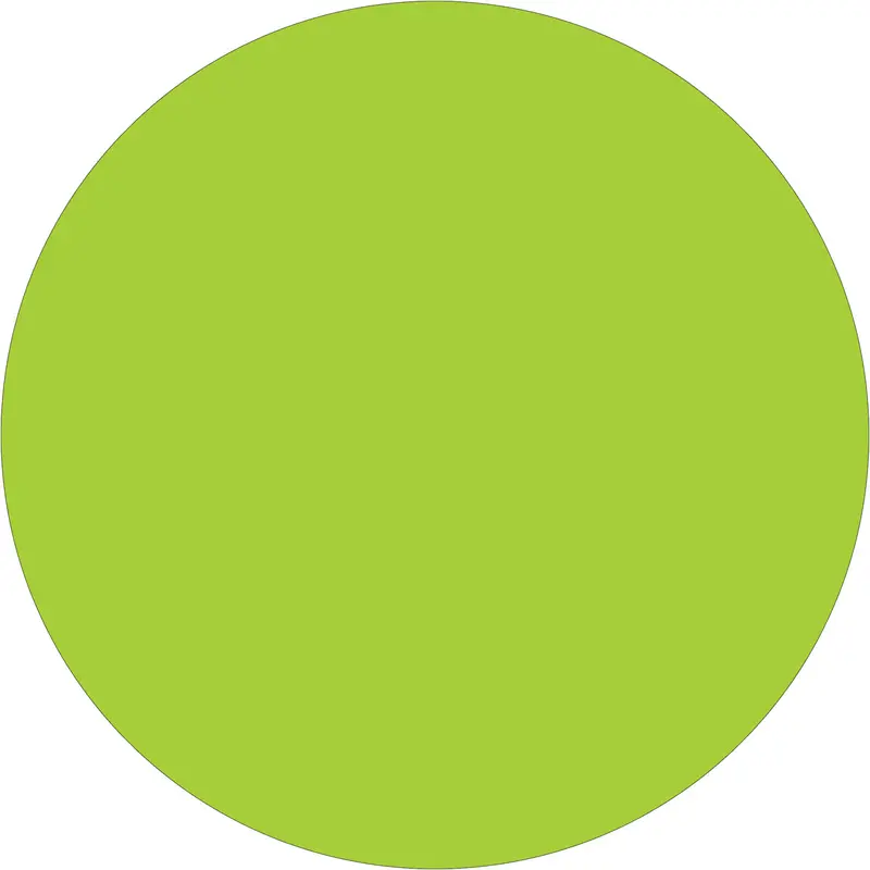 1 1/2" Fluorescent Green Inventory Circle Labels 500/Roll