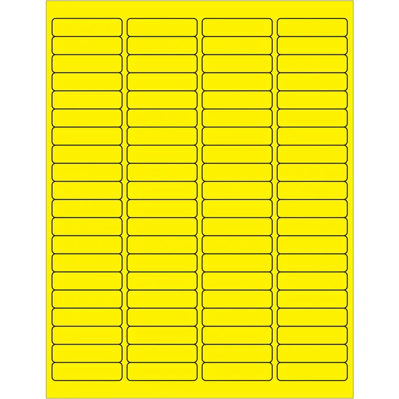 1 15/16 x 1/2" Fluorescent Yellow Rectangle Laser Labels 8000/Case
