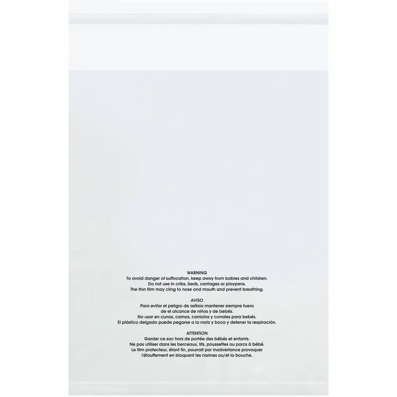 12 x 18 - 1.5 Mil (100 Pack) Resealable Suffocation Warning Poly Bags