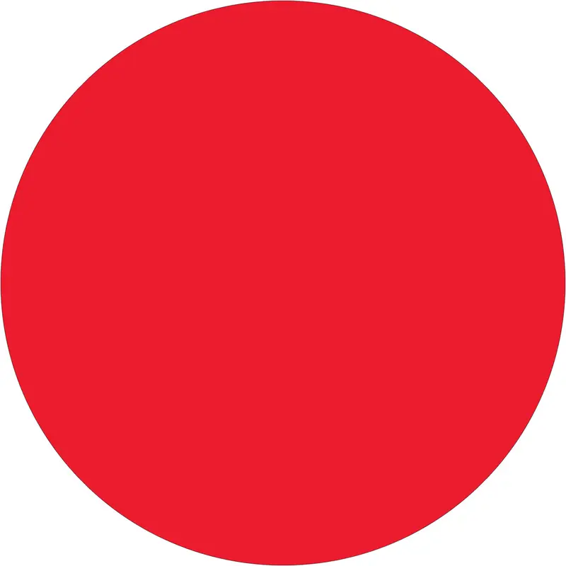 2" Fluorescent Red Inventory Circle Labels 500/Roll