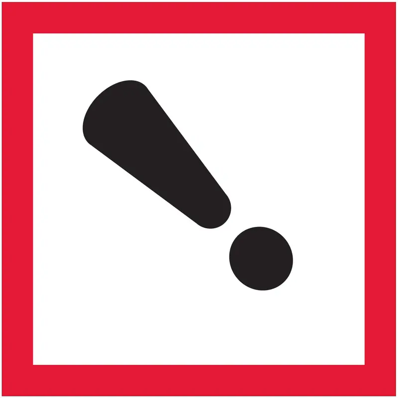 2 x 2" Pictogram - Exclamation Mark Labels 500/Roll