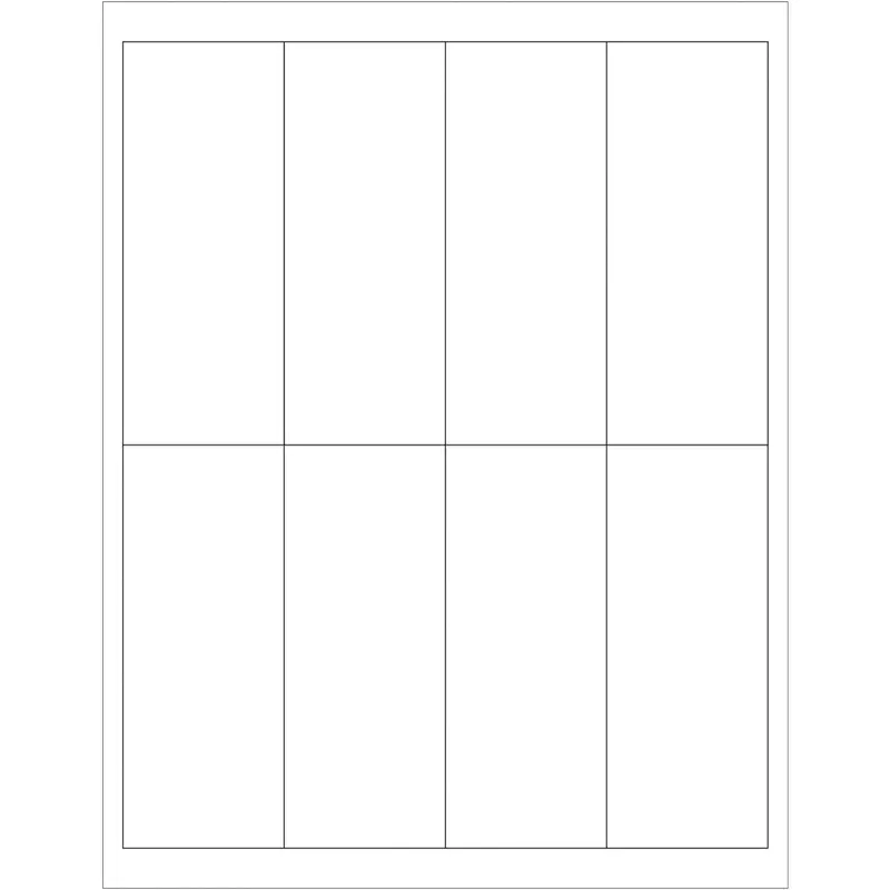 2 x 5" White Rectangle Laser Labels 800/Case