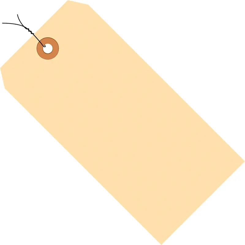 2-3/4 x 1-3/8 Pre-Wired Manila Tags (THICK BOARD - 13 POINT) 1000/Case