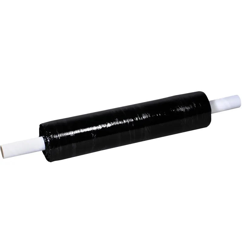 20" 80 Gauge 1000 Feet/Roll Black Extended Core Opaque Stretch Film 4/Case