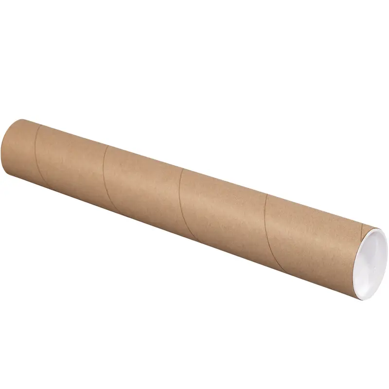 3 x 24 Brown Mailing Tubes With End Caps .125 Gauge 24/Case