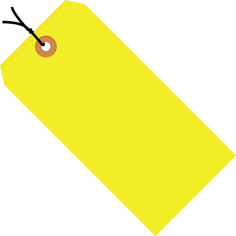 3 1/4 x 1 5/8 Fluorescent Yellow 13 Pt. Shipping Tags - Pre-Strung 1000/Case