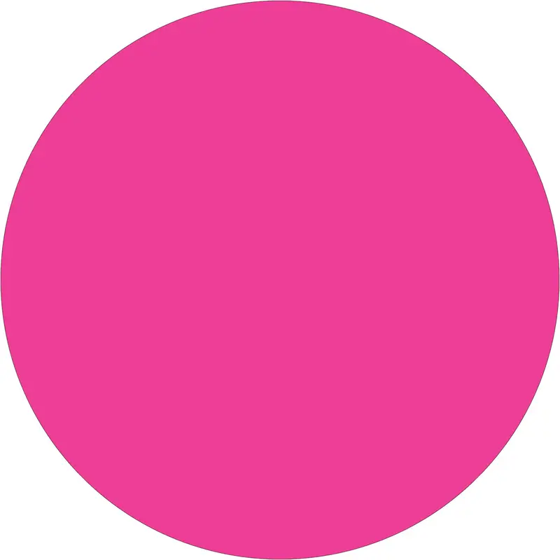 3" Fluorescent Pink Inventory Circle Labels 500/Roll
