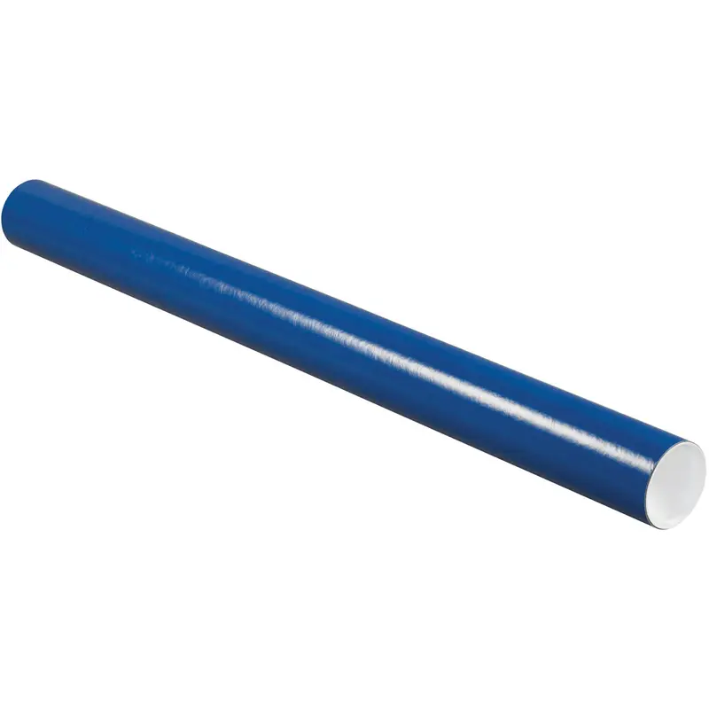 3 x 36 Blue Mailing Tubes With End Caps .070 Gauge 24/Case