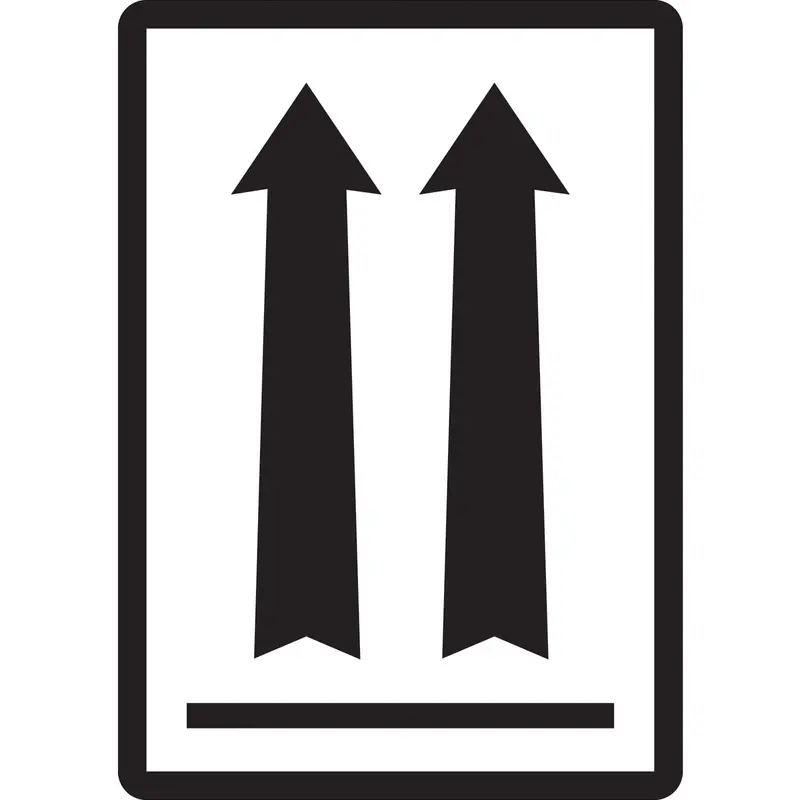 3 x 4 1/4" - (two up arrows over black bar) Labels 500/Roll