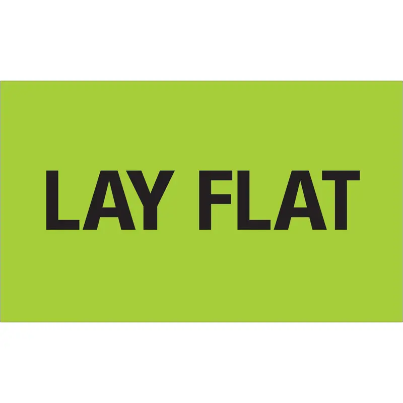 3 x 5" - "Lay Flat" (Fluorescent Green) Labels 500/Roll