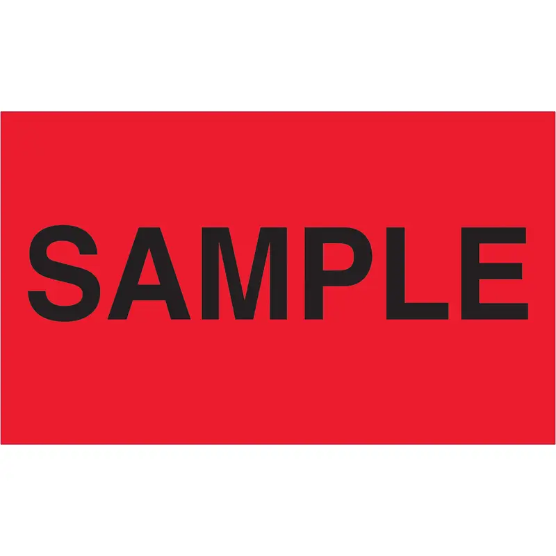 3 x 5" - "Sample" (Fluorescent Red) Labels 500/Roll