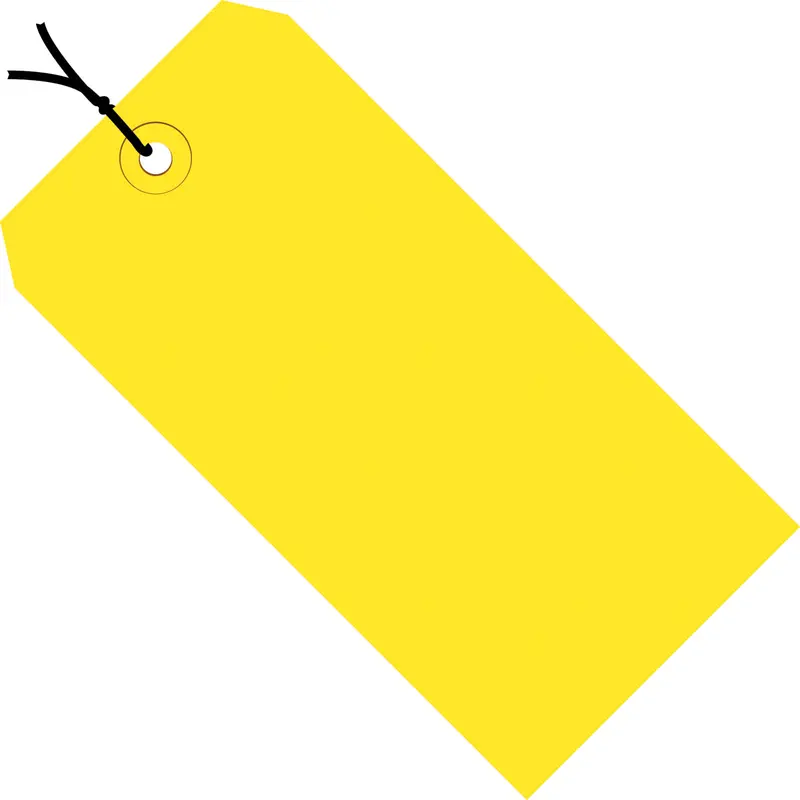 3-3/4 x 1-7/8 Pre-Strung Yellow Tags (THICK BOARD - 13 POINT) 1000/Case
