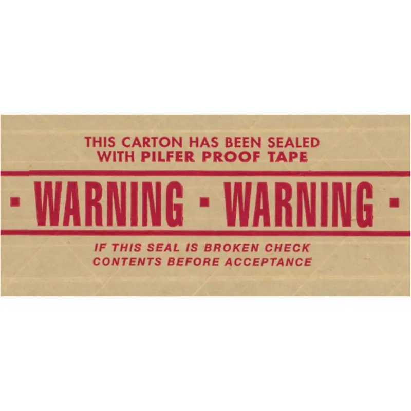 3" x 450 Feet #270 Printed Warning (S-4 Premium Duty) Brown Kraft Gummed Tape 10/Case