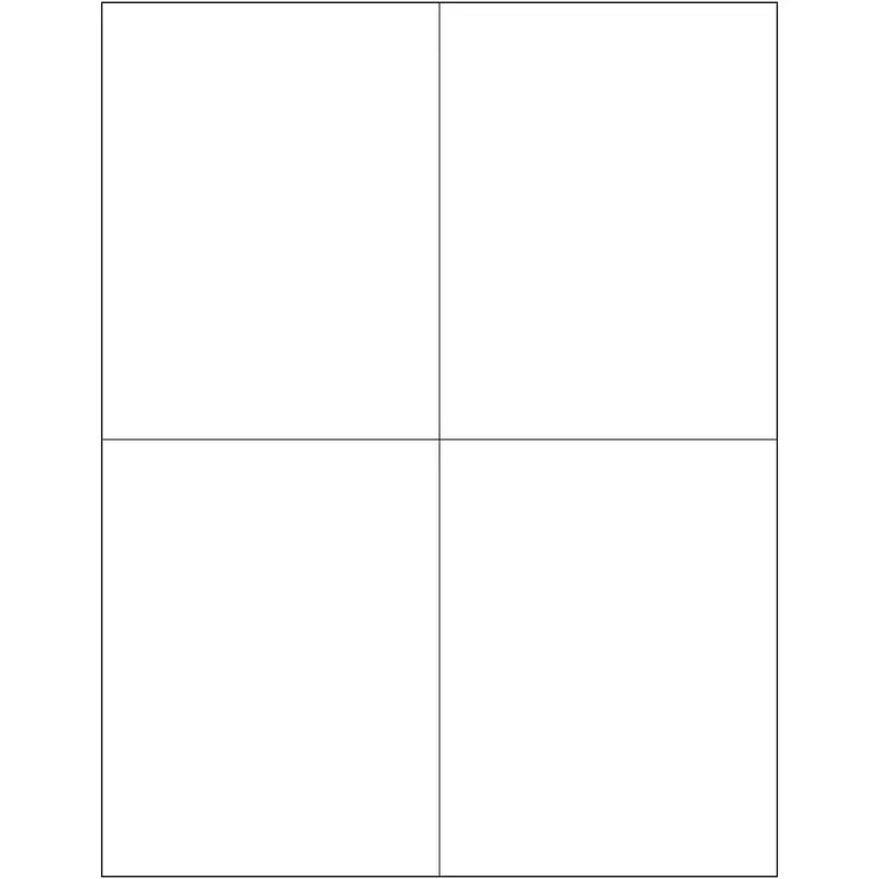 4 1/4 x 5 1/2" White Rectangle Laser Labels 400/Case