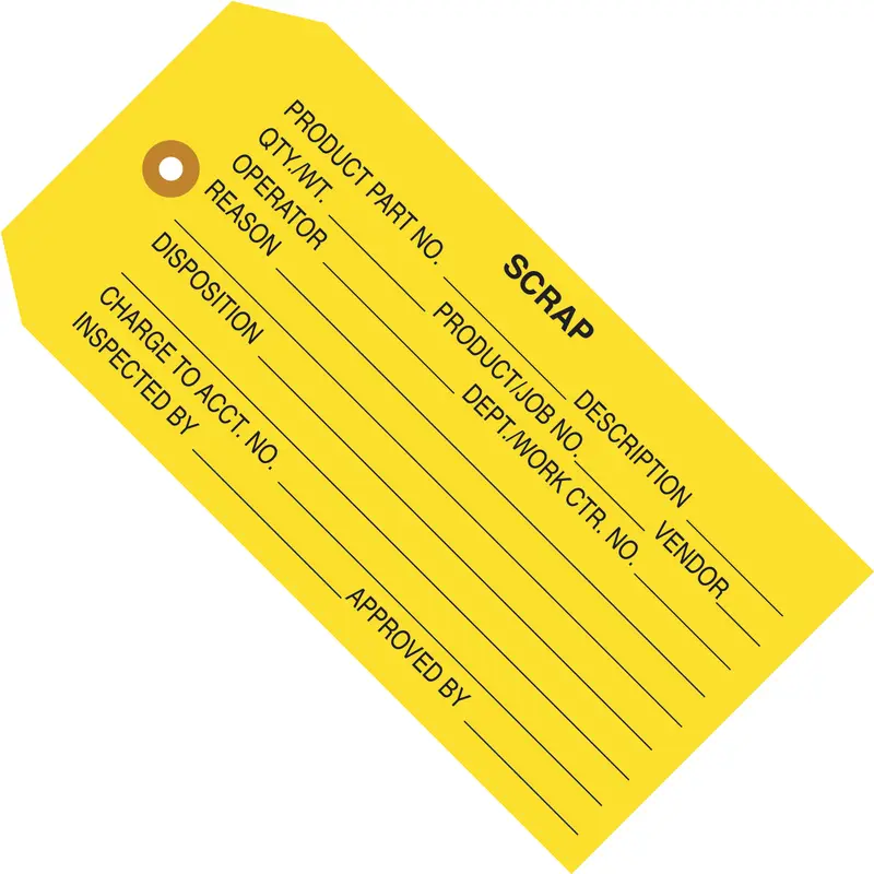 4 3/4 x 2 3/8 - "Scrap" Inspection Tags 1000/Case