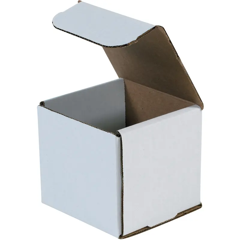 4 x 4 x 4 White Corrugated Mailers  50/Bundle