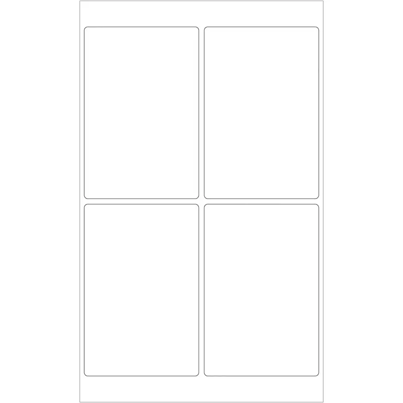 4 x 6" Glossy White Rectangle Laser Labels 400/Case