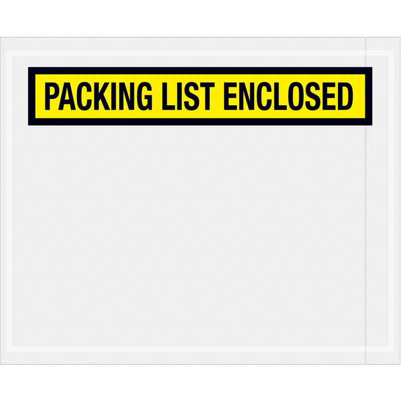 4-1/2 x 5-1/2 Packing List Enclosed Envelopes (Panel Face) - YELLOW 1000/Case