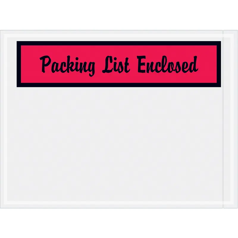 4-1/2 x 6 Packing List Enclosed Envelopes (Panel Face Script) - RED 1000/Case