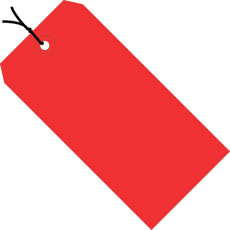 4-3/4 x 2-3/8 Pre-Strung Red Tags (THICK BOARD - 13 POINT) 1000/Case