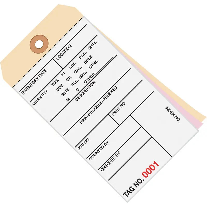 6 1/4 x 3 1/8 - (4000-4499) Inventory Tags 3 Part Carbonless # 8 500/Case
