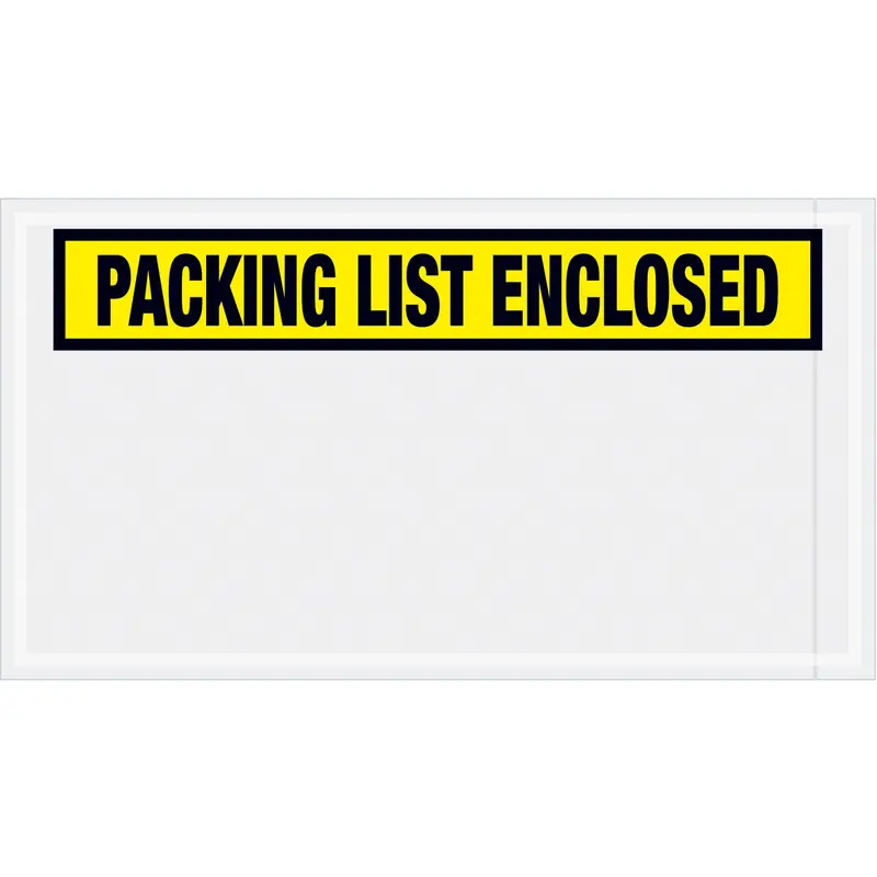 5-1/2 x 10 Packing List Enclosed Envelopes (Panel Face) - YELLOW 1000/Case