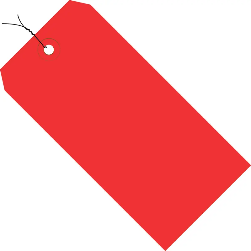 5-1/4 x 2-5/8 Pre-Wired Red Tags (THICK BOARD - 13 POINT) 1000/Case