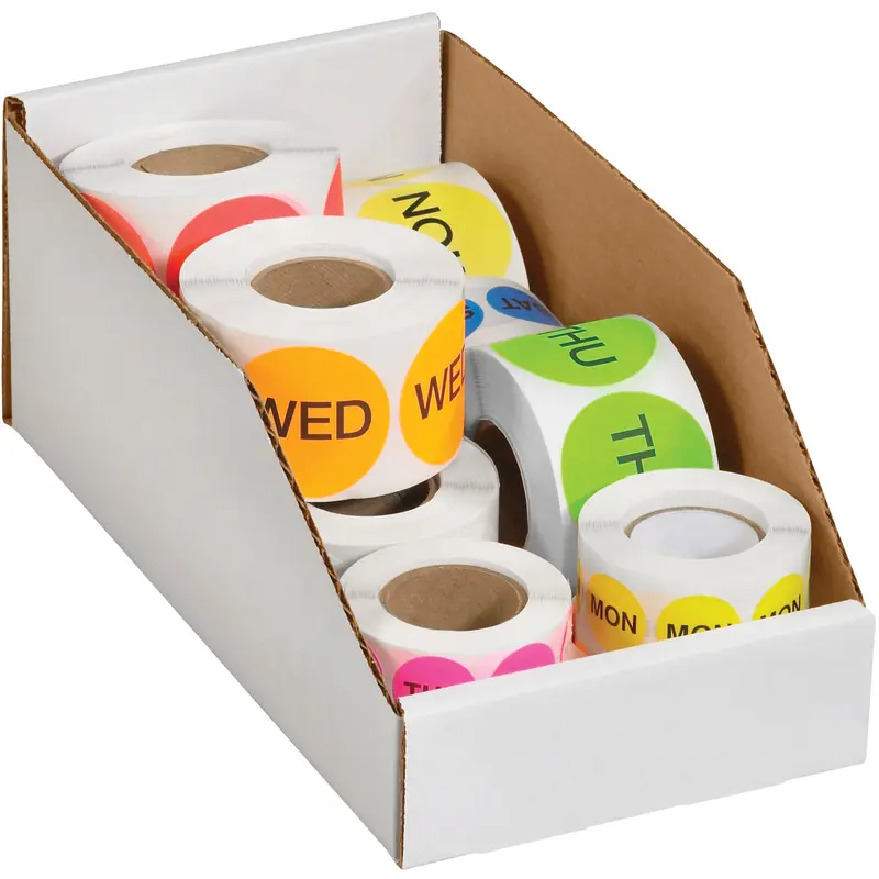 6 x 12 x 4 1/2 Open-Top White Corrugated Bin Box  50/Bundle