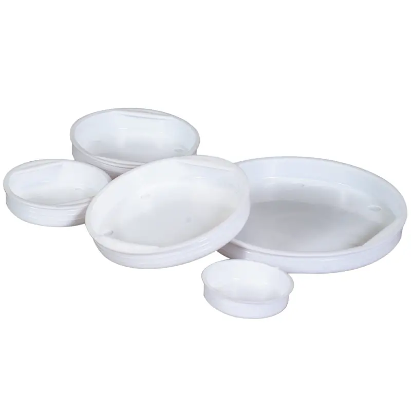 6 White Plastic End Caps 100/Case