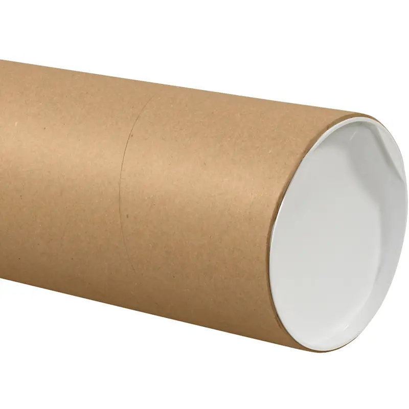 6 x 30 Brown Mailing Tubes With End Caps .125 Gauge 10/Case