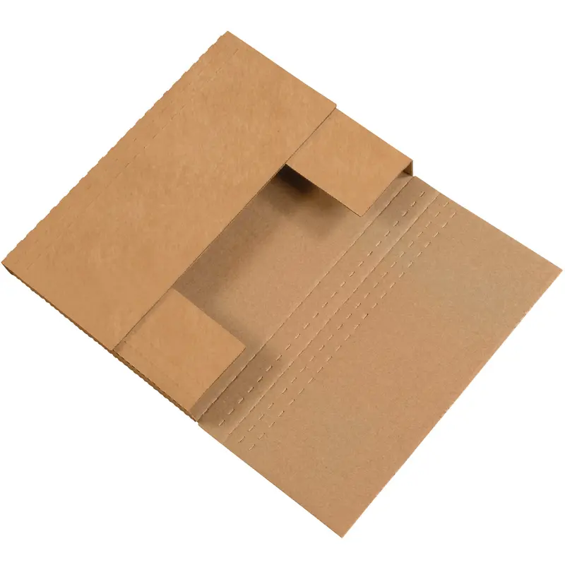 7 1/2 x 5 1/2 x 2 Kraft Easy-Fold Mailers 50/Bundle