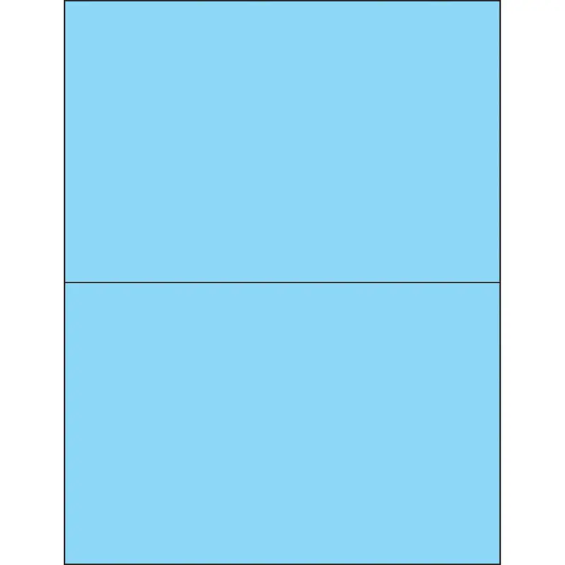 8 1/2 x 5 1/2" Fluorescent Pastel Blue Removable Rectangle Laser Labels 200/Case