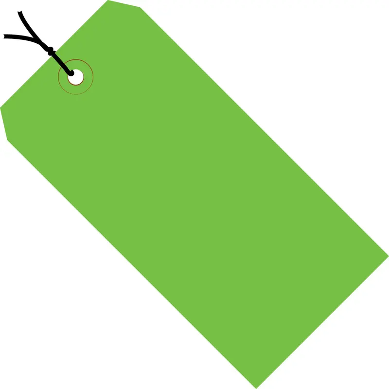 8 x 4 Pre-Strung Green Tags (THICK BOARD - 13 POINT) 500/Case