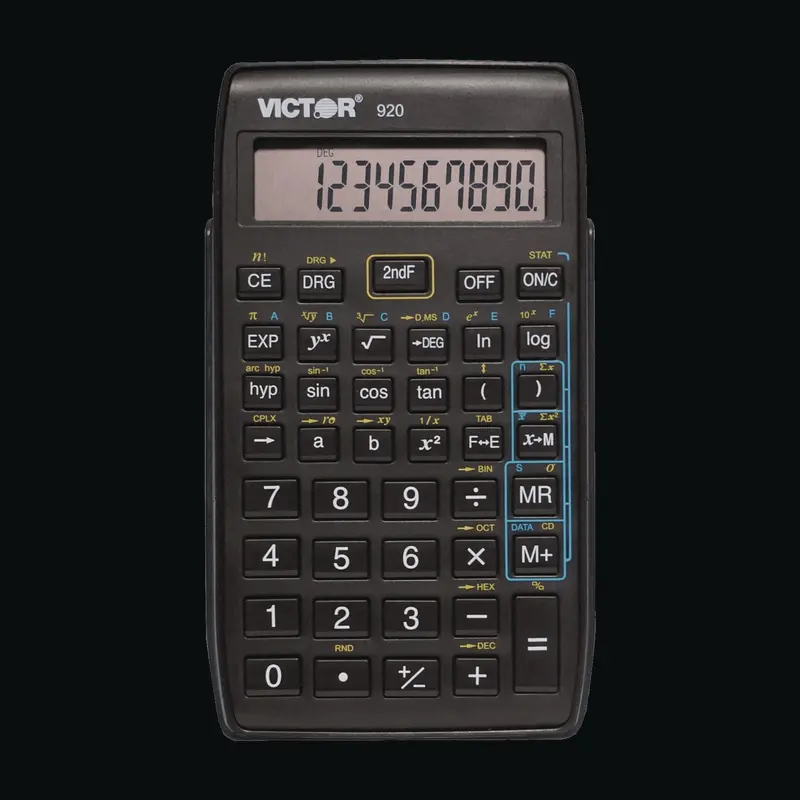 920 Compact Scientific Calculator with Hinged Case, 10-Digit LCD