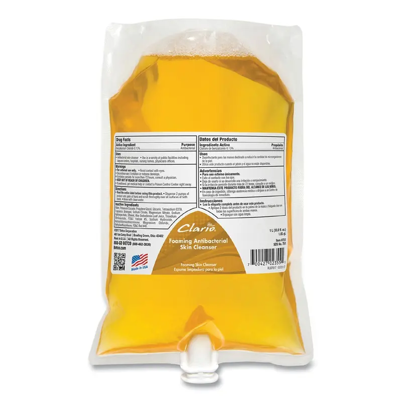 Antibacterial Foaming Skin Cleanser, Fresh, 1,000 mL Refill Bag, 6/Carton