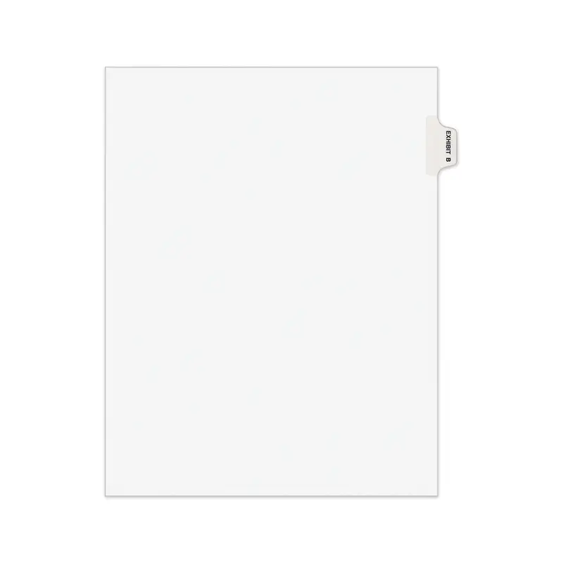 Avery-Style Preprinted Legal Side Tab Divider, 26-Tab, Exhibit B, 11 x 8.5, White, 25/Pack, (1372)