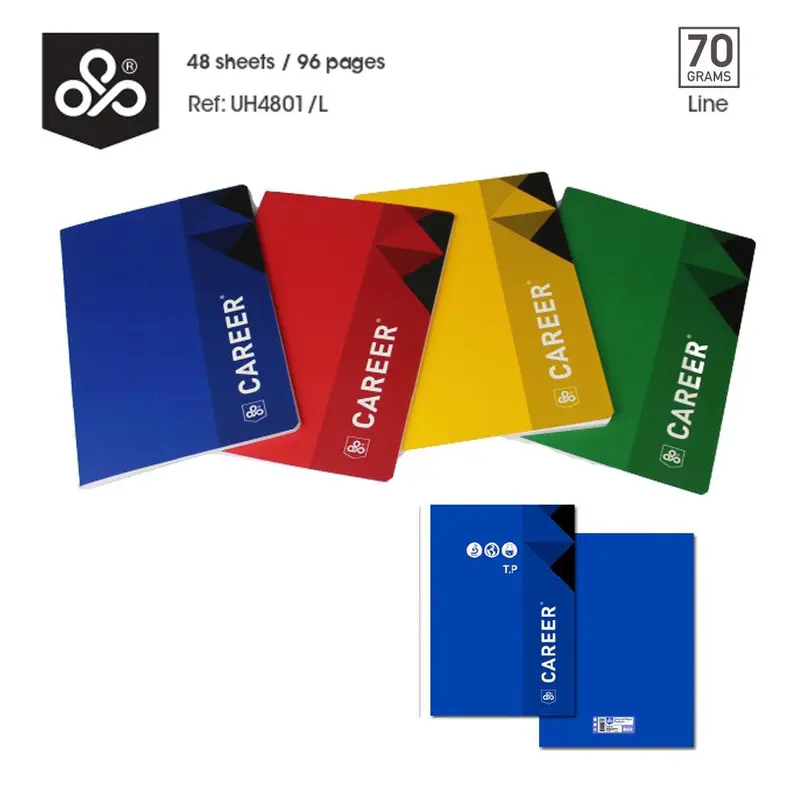 (NET) OPP CAREER Stitched Copybook 48 Sheets - 96 Pages - Line / 21 x 29.7 cmYellow